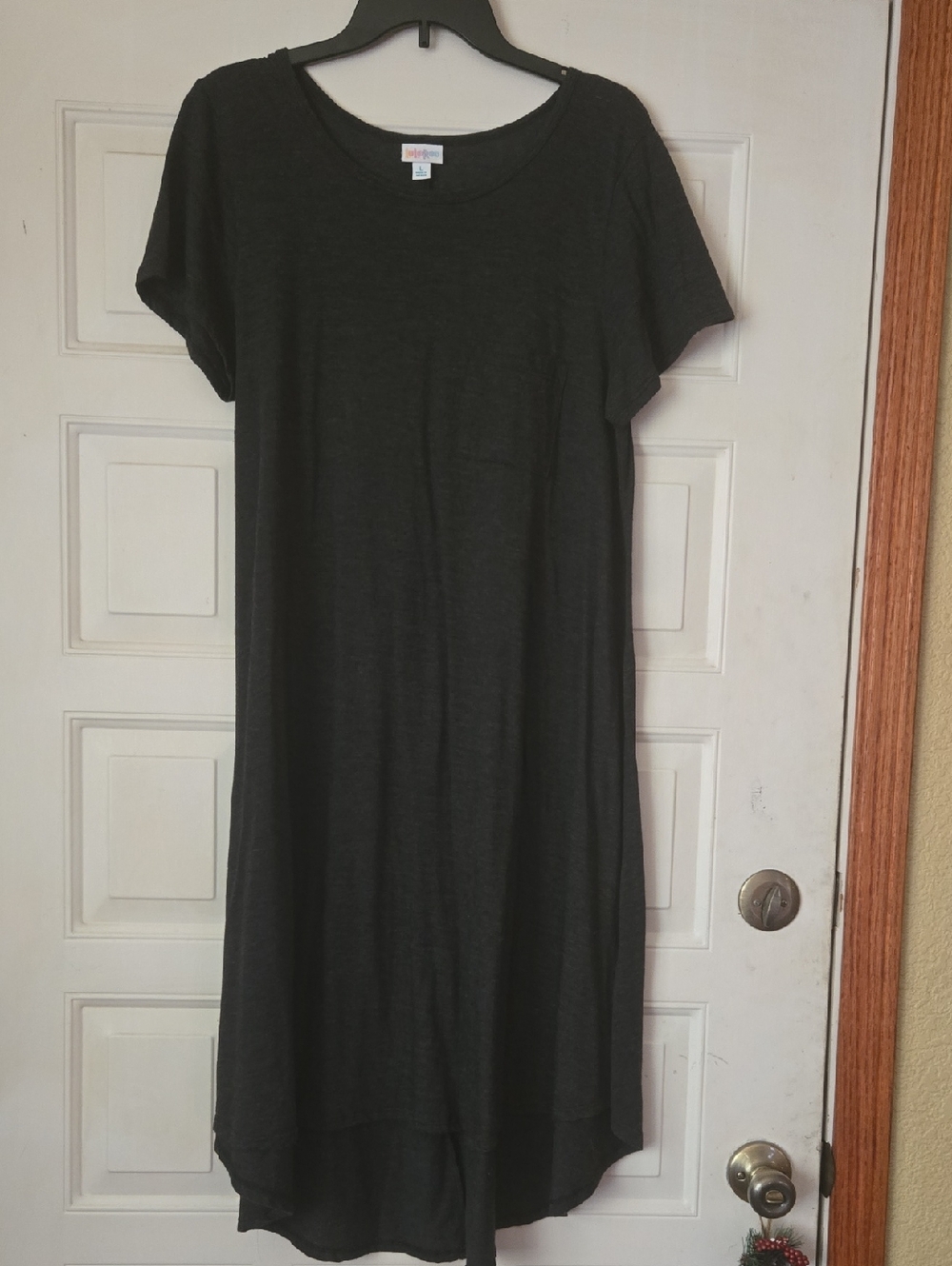 LulaRoe Carly Size Large Healthered Charcoal Grey